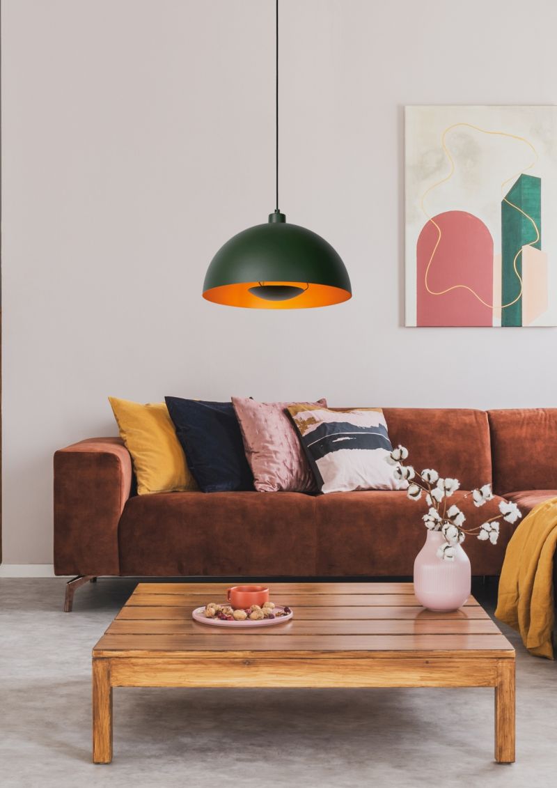 Lucide SIEMON - Závesné svietidlo - Ø 40 cm - 1xE27 - Zelené